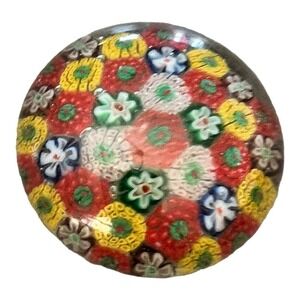 Vintage‎ Murano Multicolor Millefiori Glass Paperweight